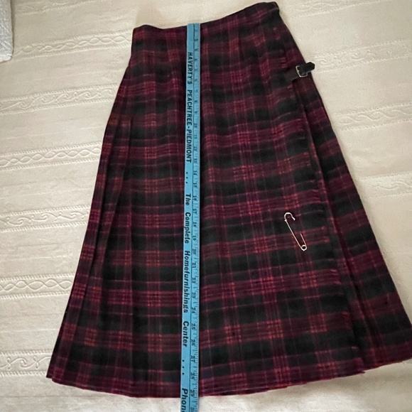 John Morrison Kilt Tartan Plaid Skirt Wool Pleated Made in Scotland UK/14  US/S - Picture 15 of 16